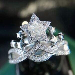 ⭐️Silver Shooting Star CZ Diamond shooting Star Ring